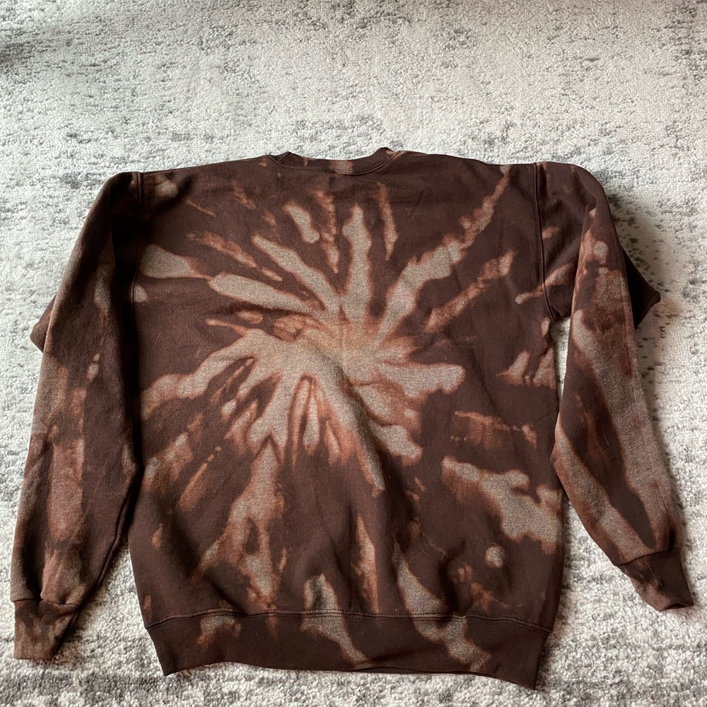 Bleach Dye Sweatshirt- chocolate brown